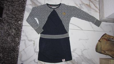 116 LOOXS jurk grijs zwart 17,50