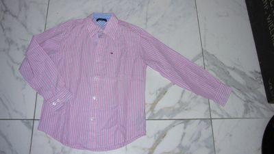 140 TOMMY HILFIGER roze streep overhemd 17,00