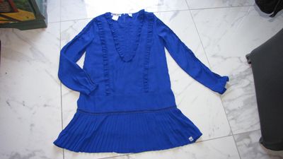 152 NIK & NIK blauwe jurk met plooirok  18,50