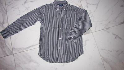 122 RALPH LAUREN gestreept zwart wit overhemd 19,00