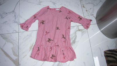 122-128 NAME IT roze vogel jurk 16,00