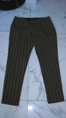 42 MAISON SCOTCH gestreepte taupe zwart broek large 20,00