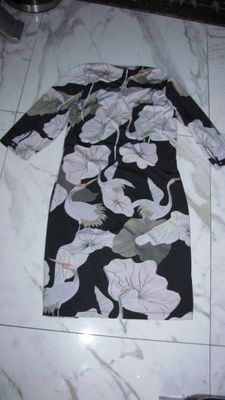 34 K DESIGN vogel jurk akant