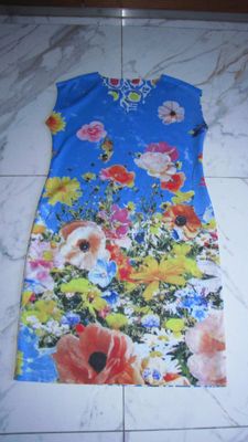 44 LIZZY & CO reversibel vlinders bloem jurk xl 26,50