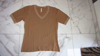 44 SUMMUM taupe zilver shirt 15,00