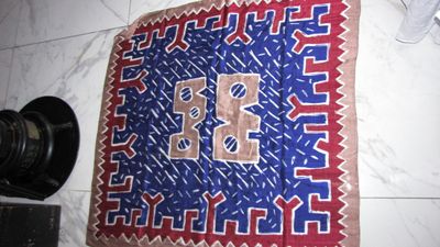 ZIJDEN sjaal zijden blauw rood zand 14,50