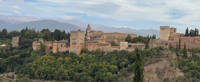 Alhambra panorama shot from river bank to the north
