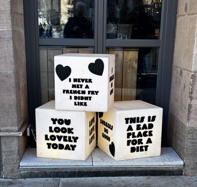 Catchy display outside a local cafe