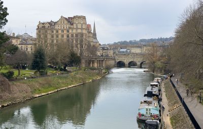 Bath City Parade Gardens to the left