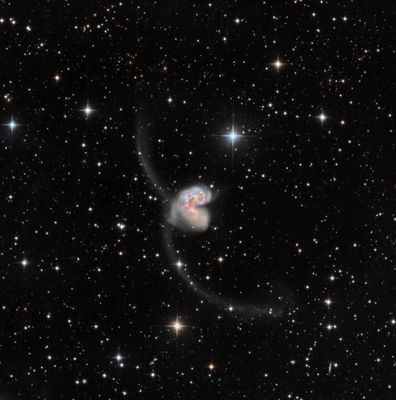 Called the Antenna Galaxies, or NGC4038/NGC4039, Data acquired with remote telescope-Live telescope  in Chile, processed by me