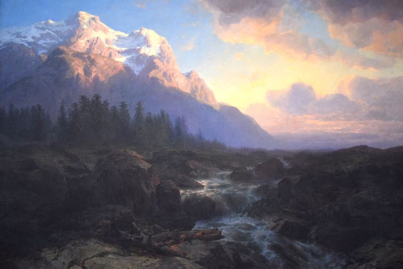 Alexandre Calame, La Valle de Rosenlaui avec le Wetterhorn (1856)