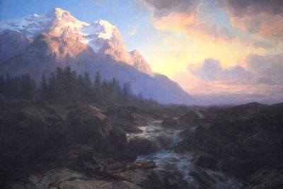 Alexandre Calame, La Valle de Rosenlaui avec le Wetterhorn (1856)
