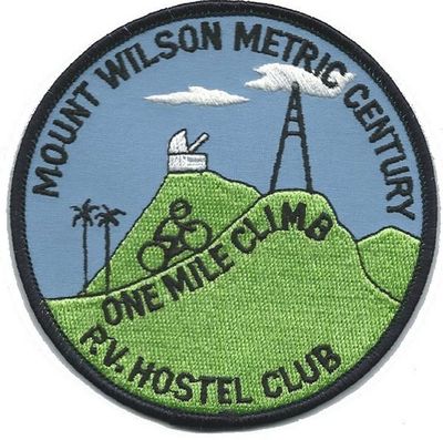 Patch from Mount Wilson Ride designed by Mary Ellen Thompson - ride was organized in the early days of our club