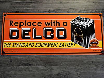 1949 DELCO BATTERY SIGN
