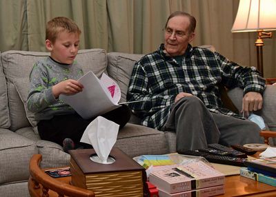 Reading His Book To Papa