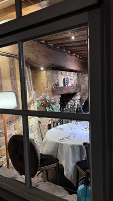 Restaurant window in Honfleur