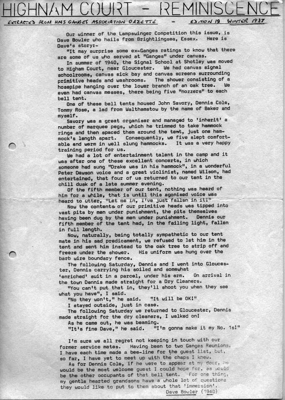 1940-41 - HIGHNAM COURT REMINISCENCE, DAVE BOWLER.jpg
