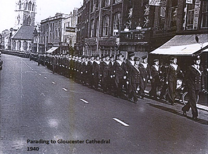 1940-41 MARCHING FROM HIGHNAM COURT TO GLOUCESTER CATHEDRAL.jpg