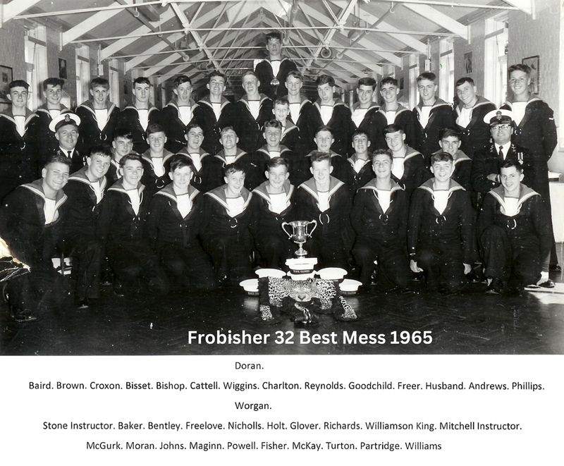 1964, 26TH OCTOBER - PETER BAKER, 72 RECR., FROBISHER, 32 MESS, 'BEST MESS CUP' NAMES ON PHOTO
