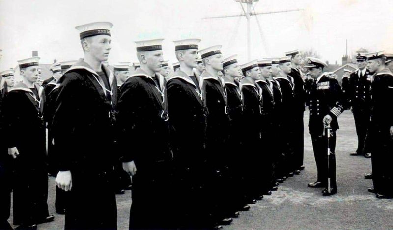 1964, 25TH MARCH - BRIAN BEATON, CAPT.''s INFSPECTION, I AM 2ND FROM LEFT.jpg