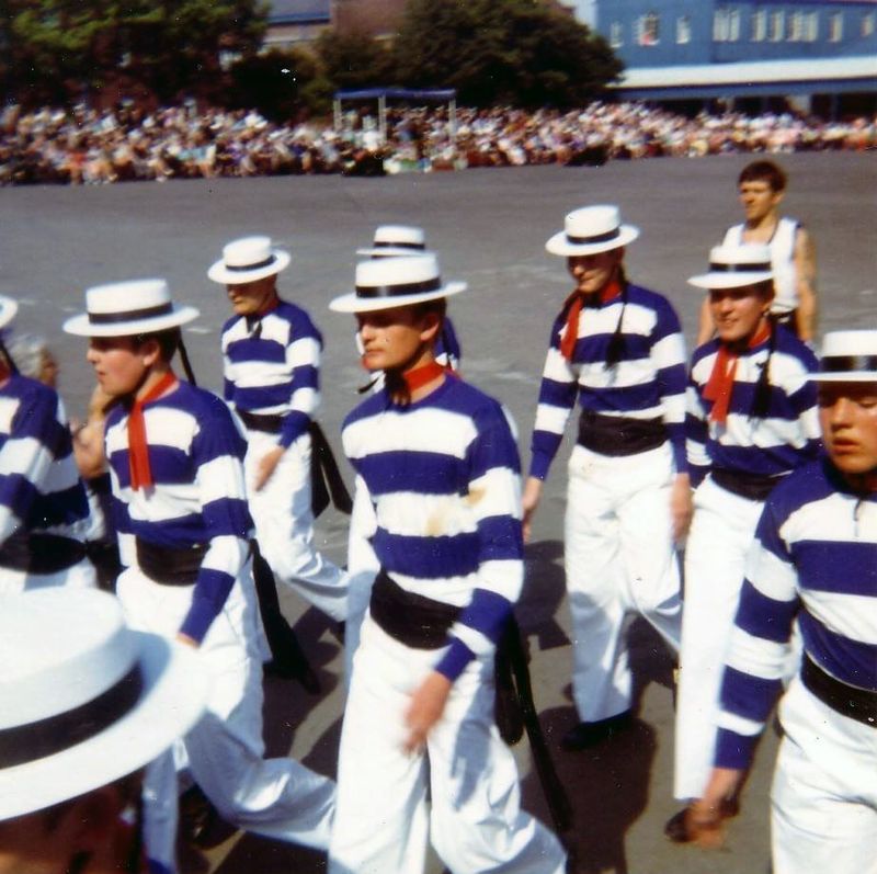 1972, NOVEMBER - STEVEN GOWARD, PARENTS DAY, HORN PIPE TEAM, I'M 2ND FROM RIGHT.jpg