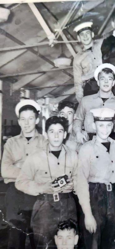 1956, 12TH NOVEMBER - BOB CARUANA, BLAKE, 33 CLASS, IN THE MESS.jpg