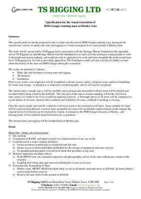 01 SPECIFICATION FOR THE VISIAL RESTORATION OF THE TRAINING MAST