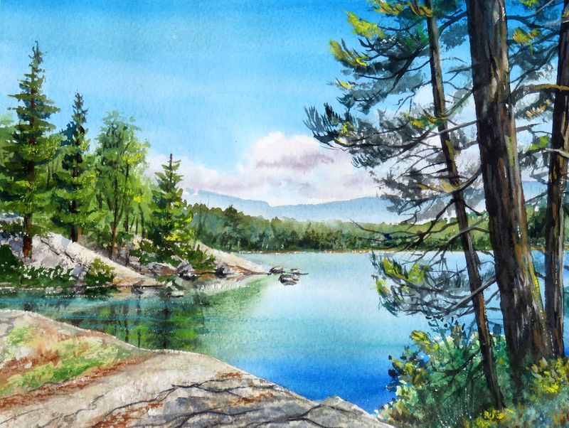 SOLD Perch Pond Summer - 12 x 9 sm.jpg