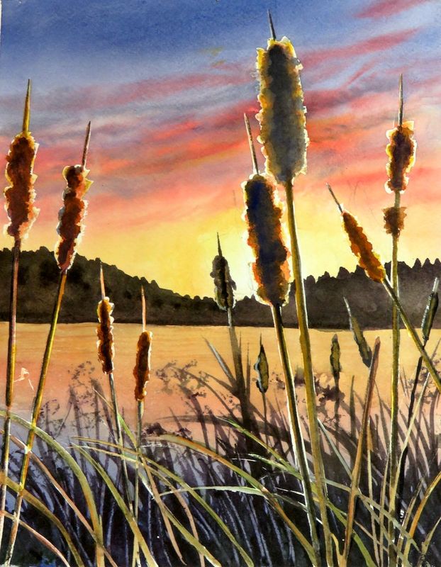 Sunset at the Marsh - 9 x 12 sm.JPG