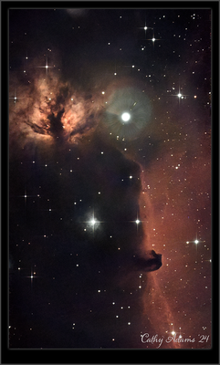 The Horsehead Nebula and the flame nebula
