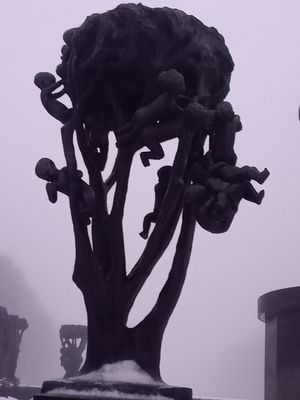 one of four tree sculptures