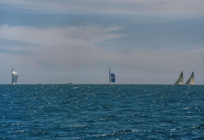 Four sailboats