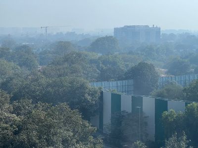 View of smoggy New Delhi