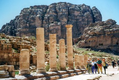 Tourists and columns, Petra