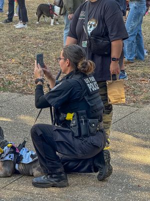 Even the police got into the doggy spirit