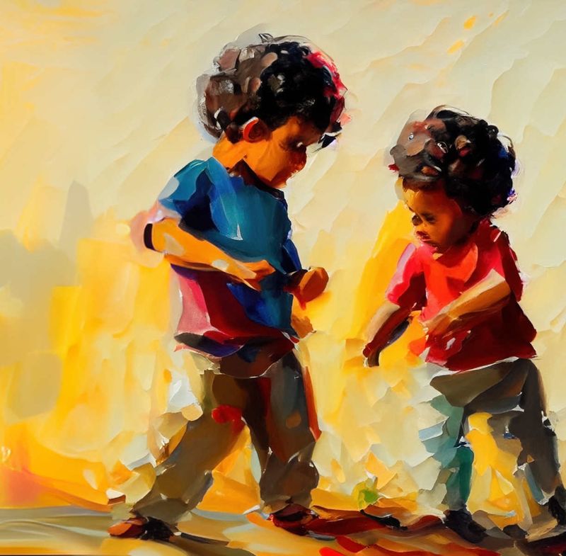 Two Boys Playing, Morocco