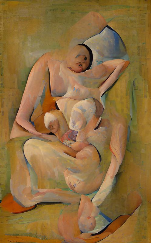 Mother And Child Playing.