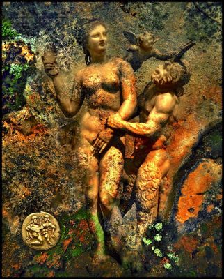 Aphrodite, Eros and Satyr