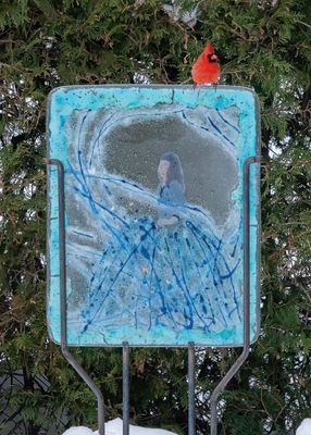 Northern Cardinal & Glass Art