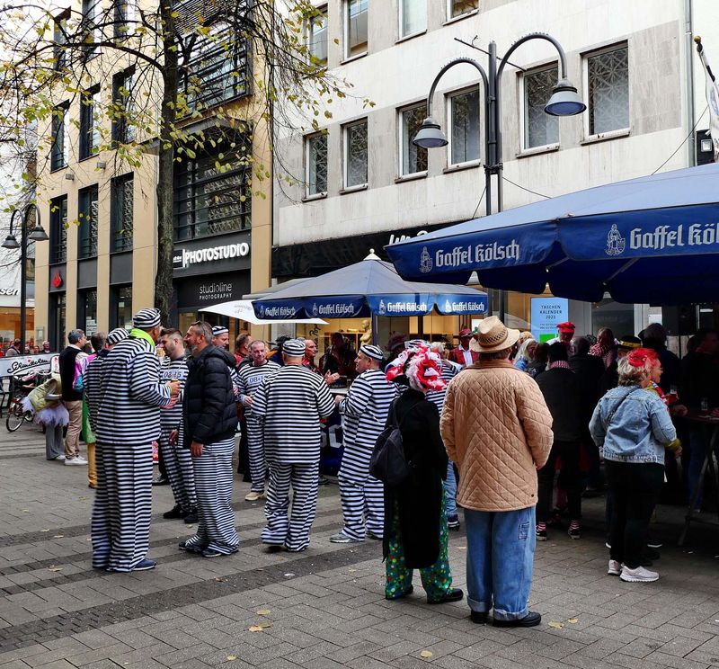 Koln: costumed carnival people. 