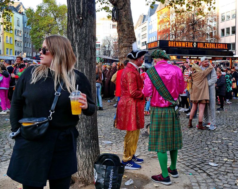 Koln: costumed carnival people.