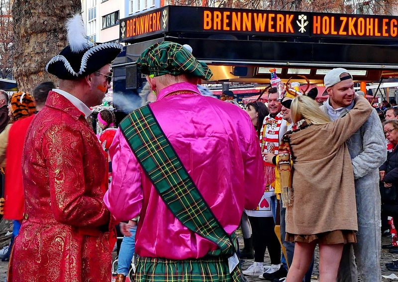 Koln: costumed carnival people.