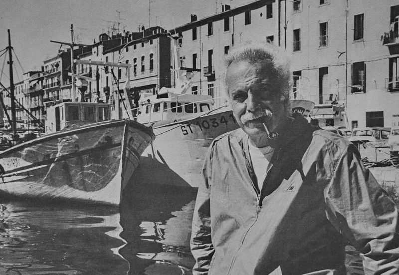 Georges Brassens as a mature man, at his birth town, Ste. 