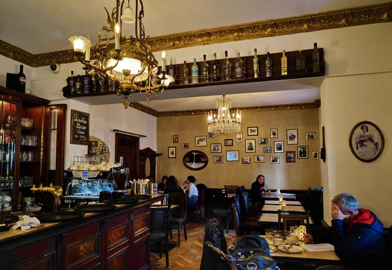 Inside the restaurant. 