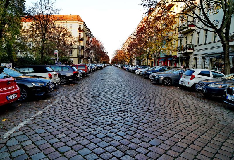 A typical street on this Berlin neighborhood. 