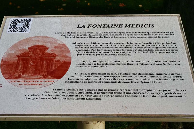 Some historical notes about the Fontaine de Mdicis, originally built by Marie de Mdicis in 1630.