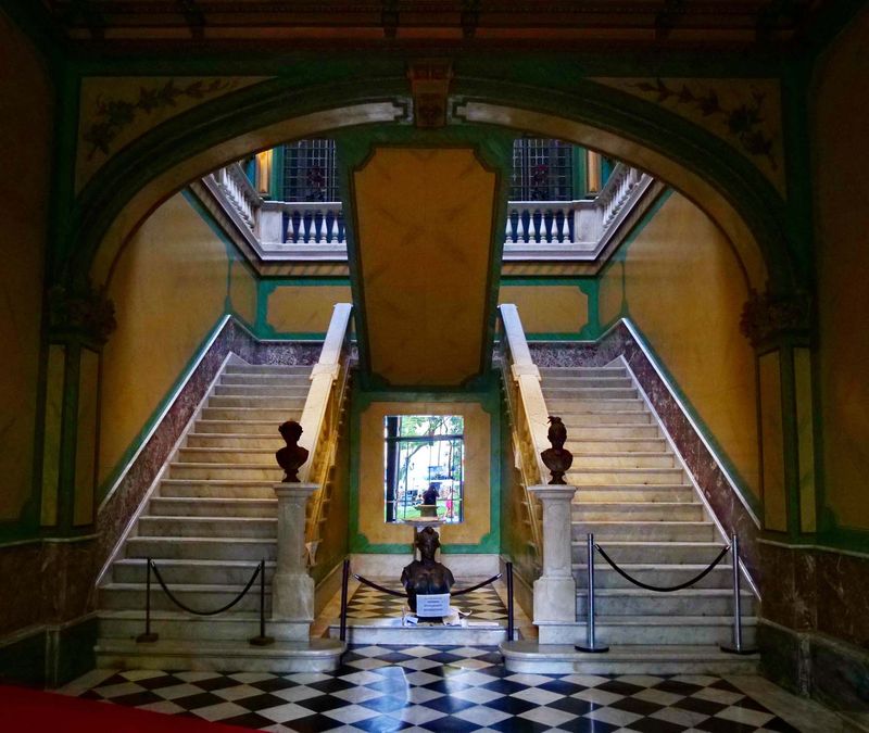Inside the Cruz e Souza Palace; the beautiful stairs. 