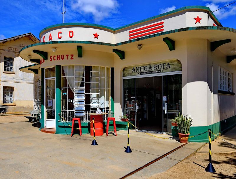 The art-deco gas station of Taquaras, built in the 1950s according directions from Texaco USA.