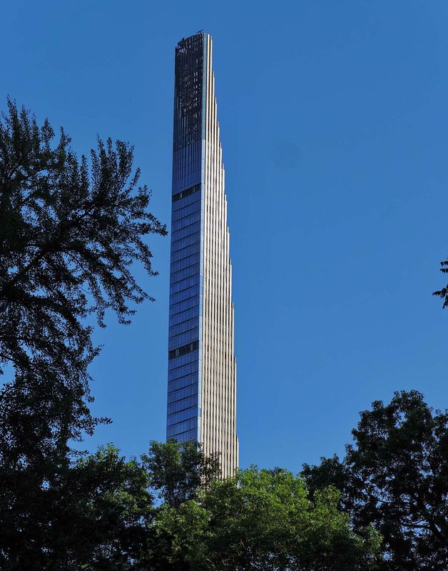 A new skyscraper, seen from the Central Park.