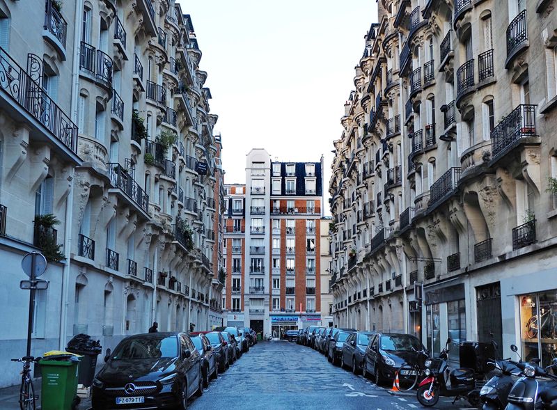 Typical street and buildings of Paris.